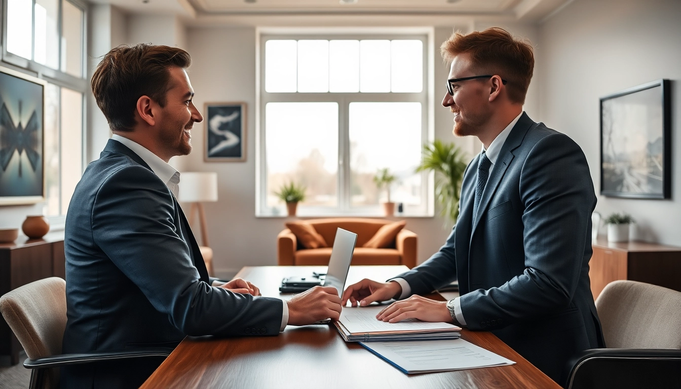 Headhunter Mühlheim in einem modernen Büro während eines Gesprächs mit einem Kandidaten.