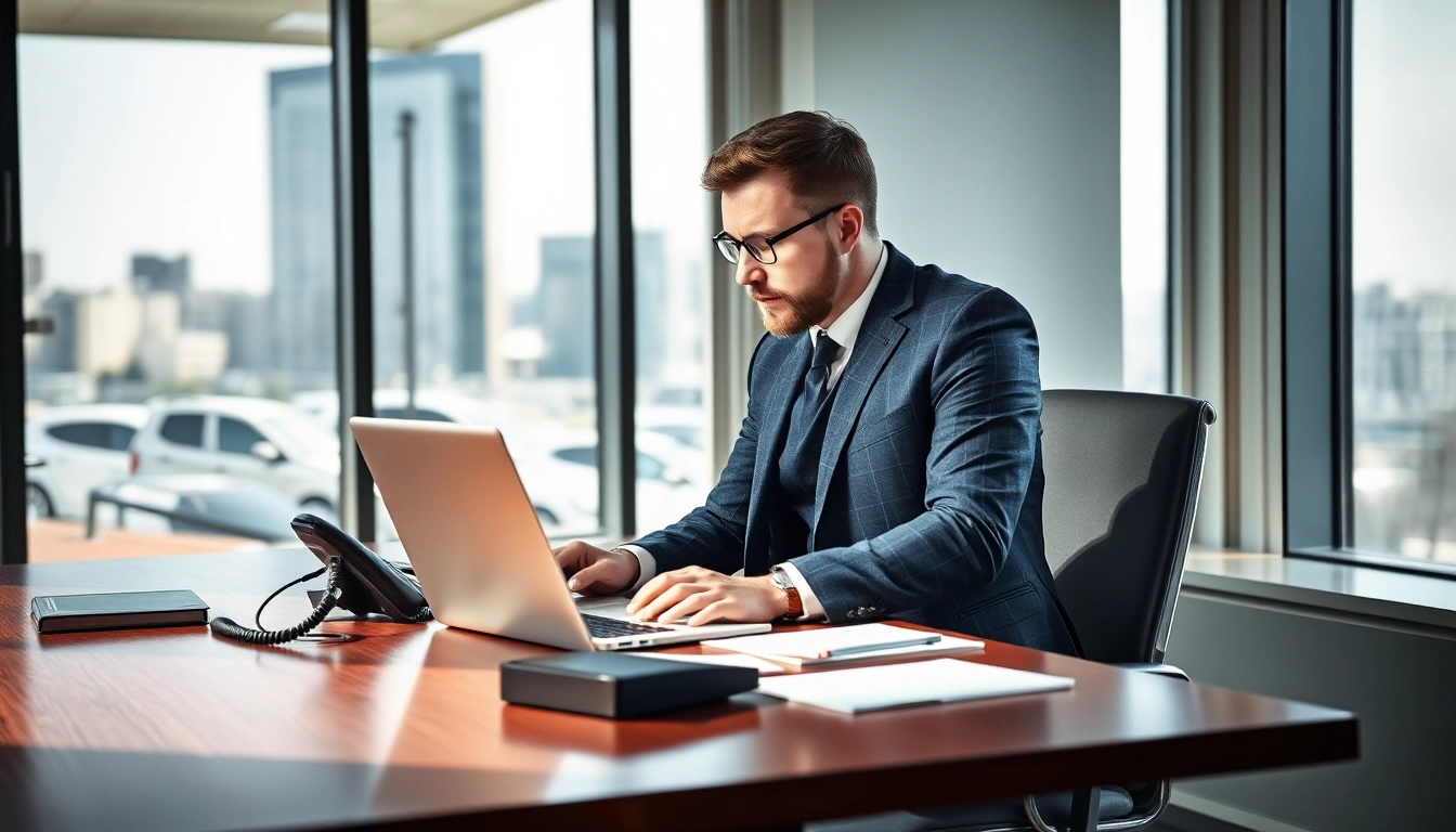 Headhunter Gelsenkirchen bei der Arbeit in einem modernen Büro, fokussiert auf Recruiting.