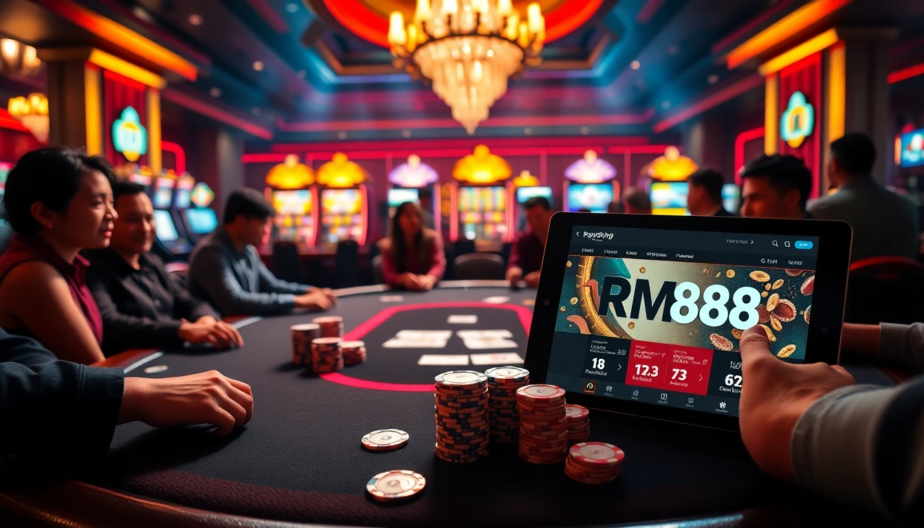 Engaging poker game scene at https://rr88.uk.net/ showcasing vibrant colors, chips, and cards for an exciting gambling atmosphere.