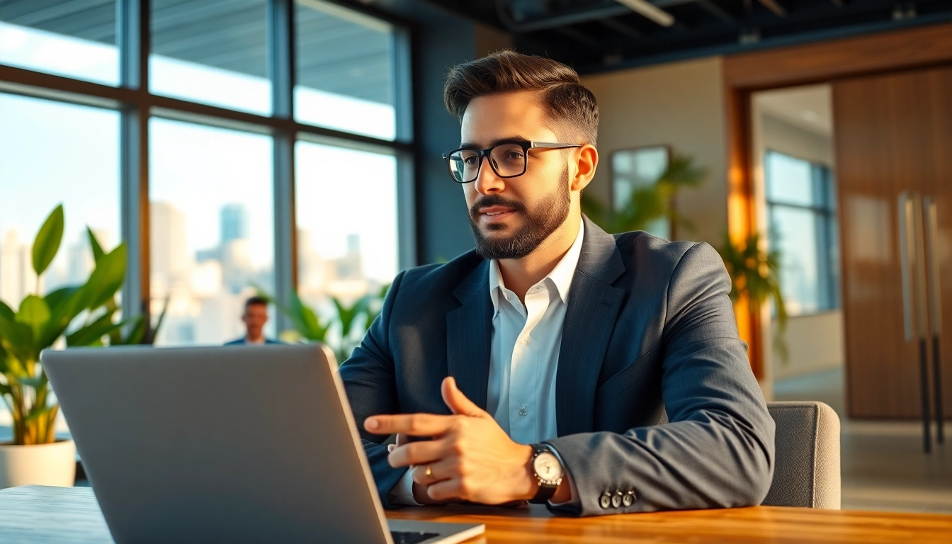 Headhunter Schweiz führt Interviews in einem modernen Büro durch.